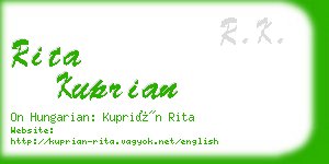 rita kuprian business card